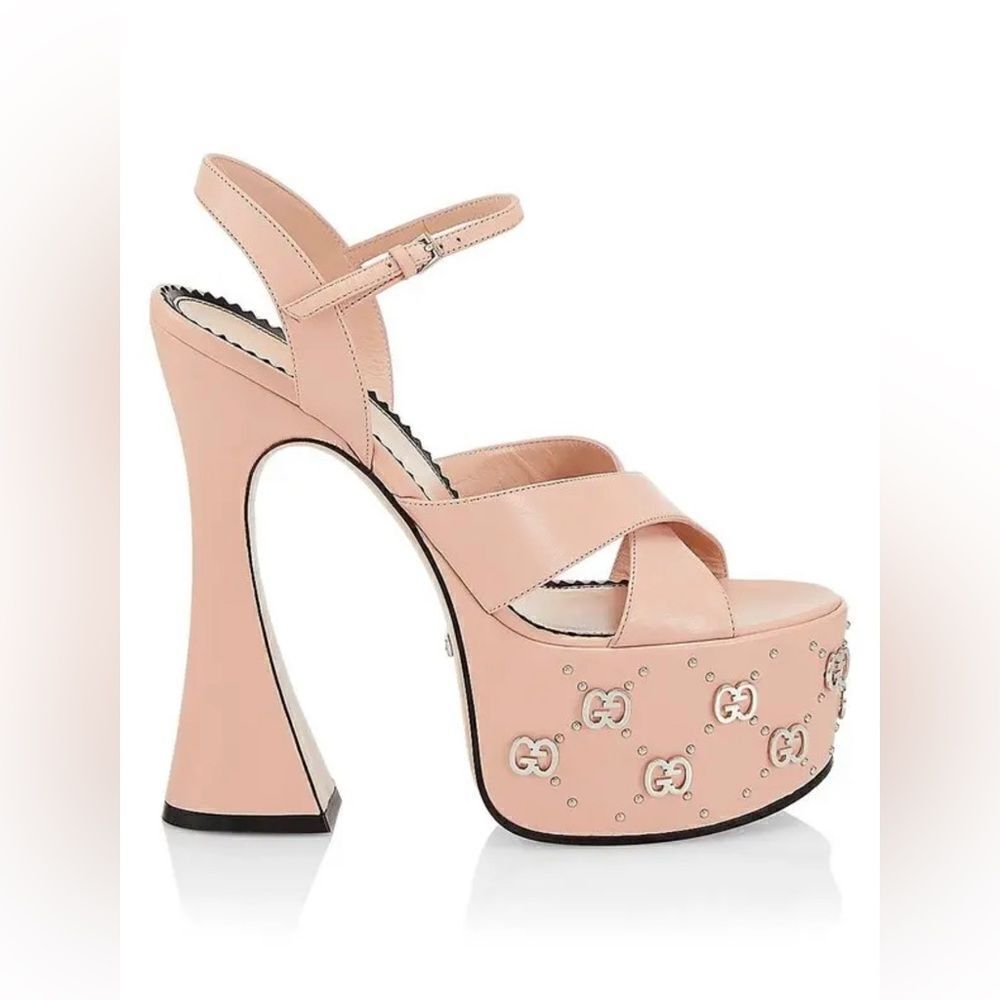 Gucci Interlocking GG stud-detailed platform sandals size 40